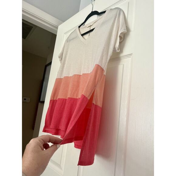 Women’s Entro Tunic Top Pink 3 Color Block Size Small - Picture 2 of 6